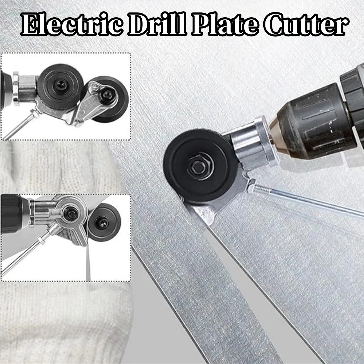 Electric Drill Plate Cutter Sheet Metal Nibbler Shears Plate Punch Scissors Modified Power Tool Accessories Cutting Steel/Alloy
