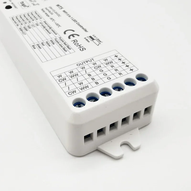 Enhanced Smart LED Controller with 5-in-1 RGBCCT Dimming and Touch Panel Switch for Voice Control Integration