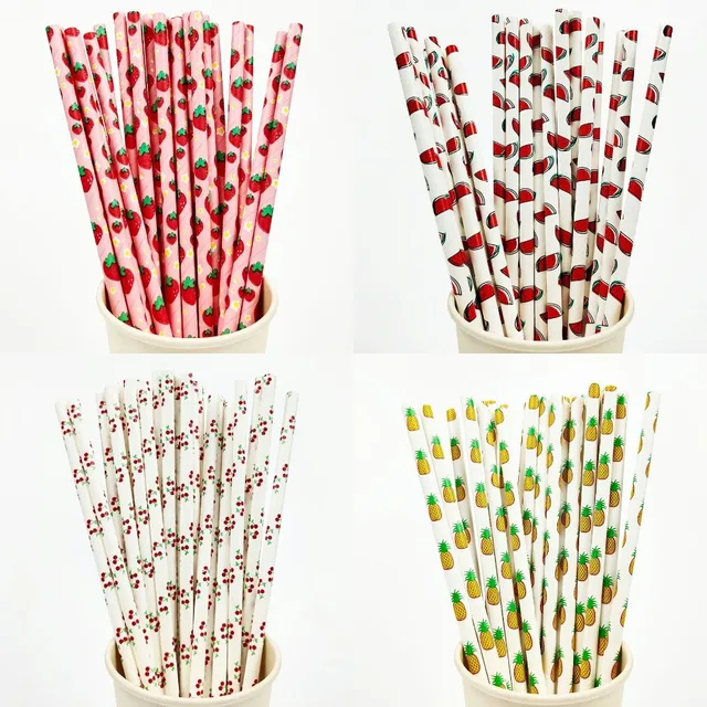 25Pcs Colorful Disposable Paper Straws Pink Blue Drinking Straws Juice for Kid Birthday Wedding Party Decor Supplies Baby Shower 2
