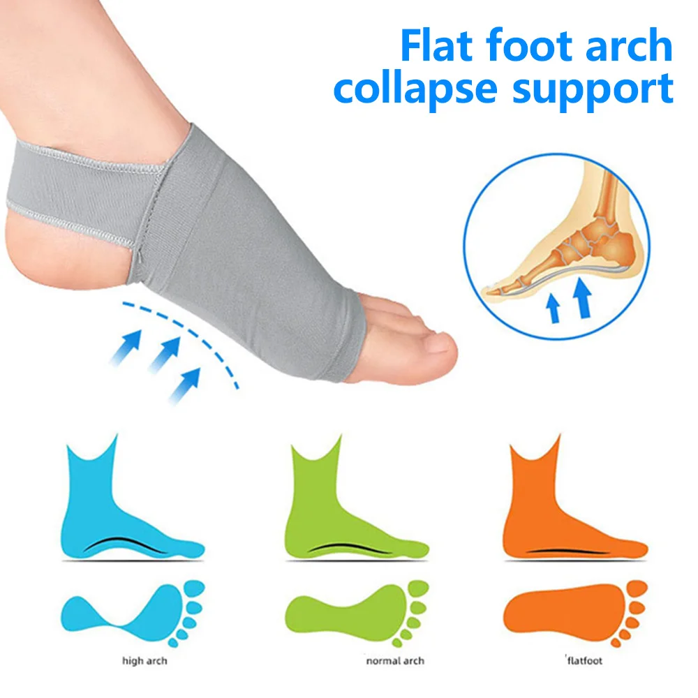 1 Pair Arch Support Sleeves Plantar Fasciitis Heel Spurs Foot Care Flat Feet Relieve Pain Sleeve Socks Orthotic Insoles Pads silicone foot insoles arch support slippers