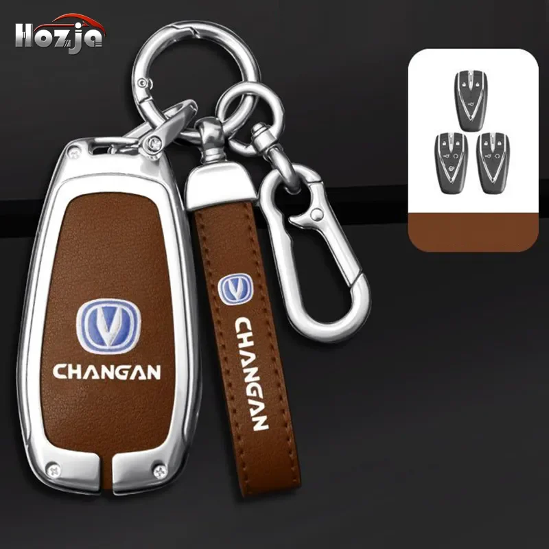 

New Alloy Leather Car Key Case Cover Shell For Changan UNIT UNIK CS35PLUS CS55 PLUS CS75 PLUS oshan X7 X5 KeyChain Accessories