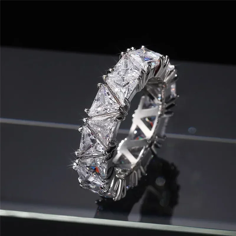 Wedding Rings Women's Unique Triangle Cubic Zirconia Design Jewelry