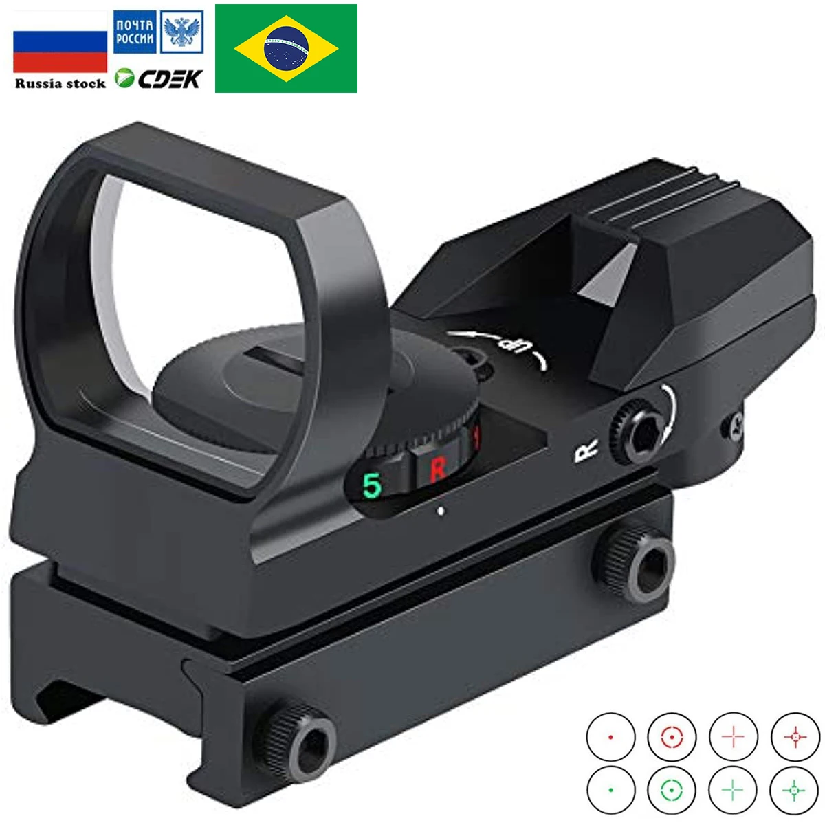 

Red Dot Sight Tactical Riflescope Hunting Optics Projected Dot Sight Reflex 4 Reticle Scope Collimator Sight for 11mm/20mm Rail