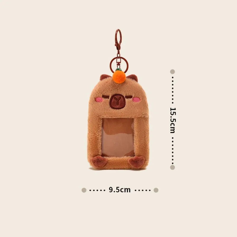 Card Holder Cute Capybara Plush Photocard Holder Kpop Pendant Photo Album Bag Keychain Idol Card Protector Star Chaser