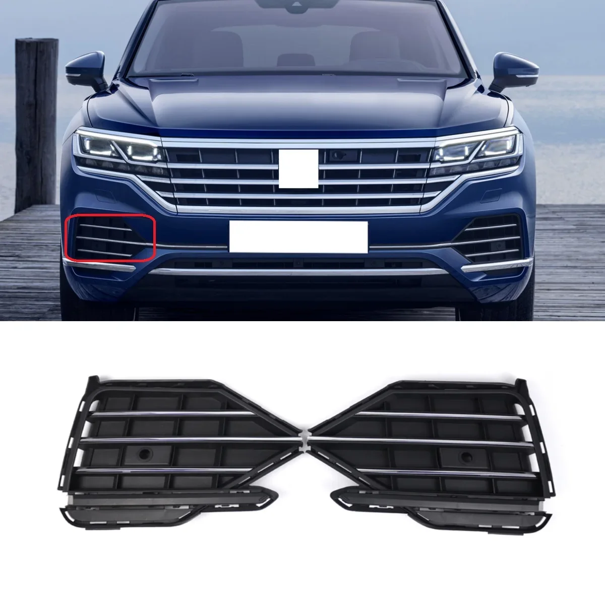 

Рама противотуманной фары для Volkswagen VW Touareg 2018 2019 2020 2021