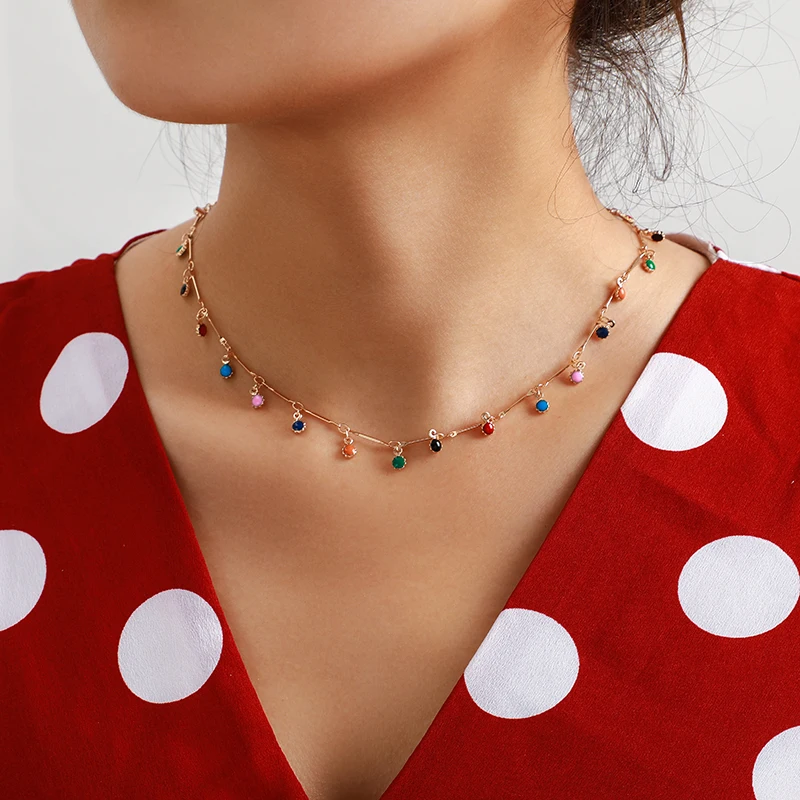 

Bohemian Colorful Beaded Necklace for Women Charms Tassel Clavicle Chain Chockers Handmade Party Jewelry Collares