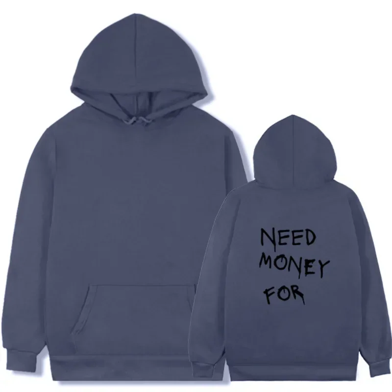 Fleece Warm Hoodies Men Pure Cotton Soft Comfortable Letters Print Y2k Clothes Hooded New in Hoodies Sweatshirts Customize