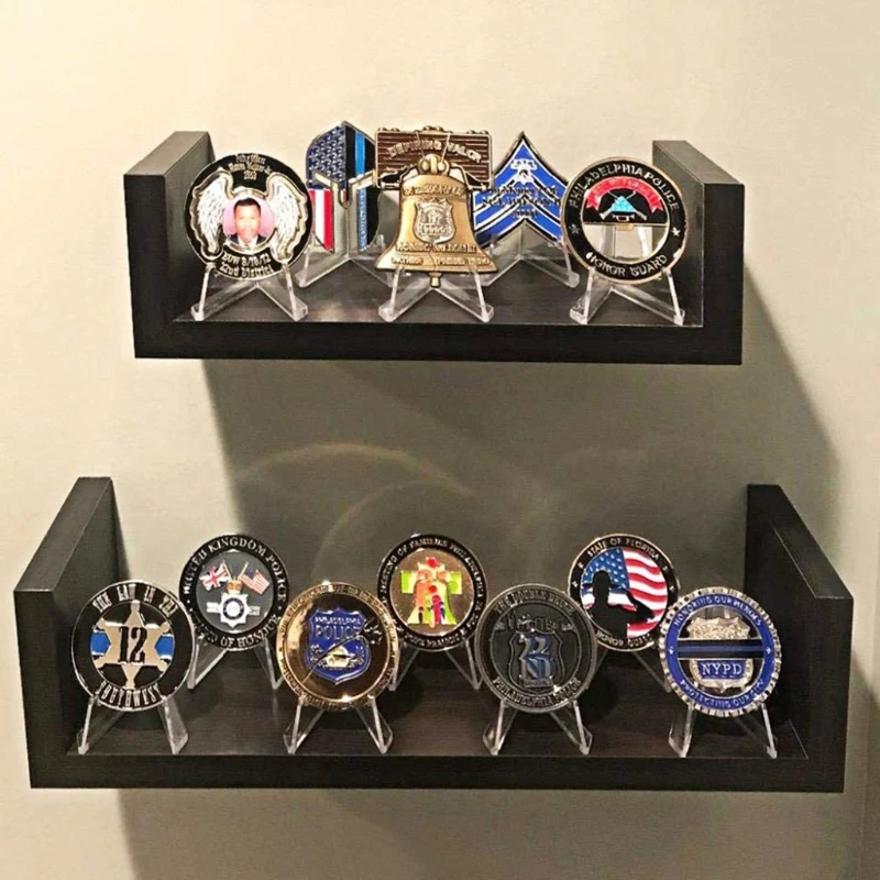 5Pcs Acryl Mini Münze Display-ständer Kleine Staffelei Rack Regal für Pokemon Karte Gedenk Herausforderung Münzen Kapsel Medaille halter – Detail 4