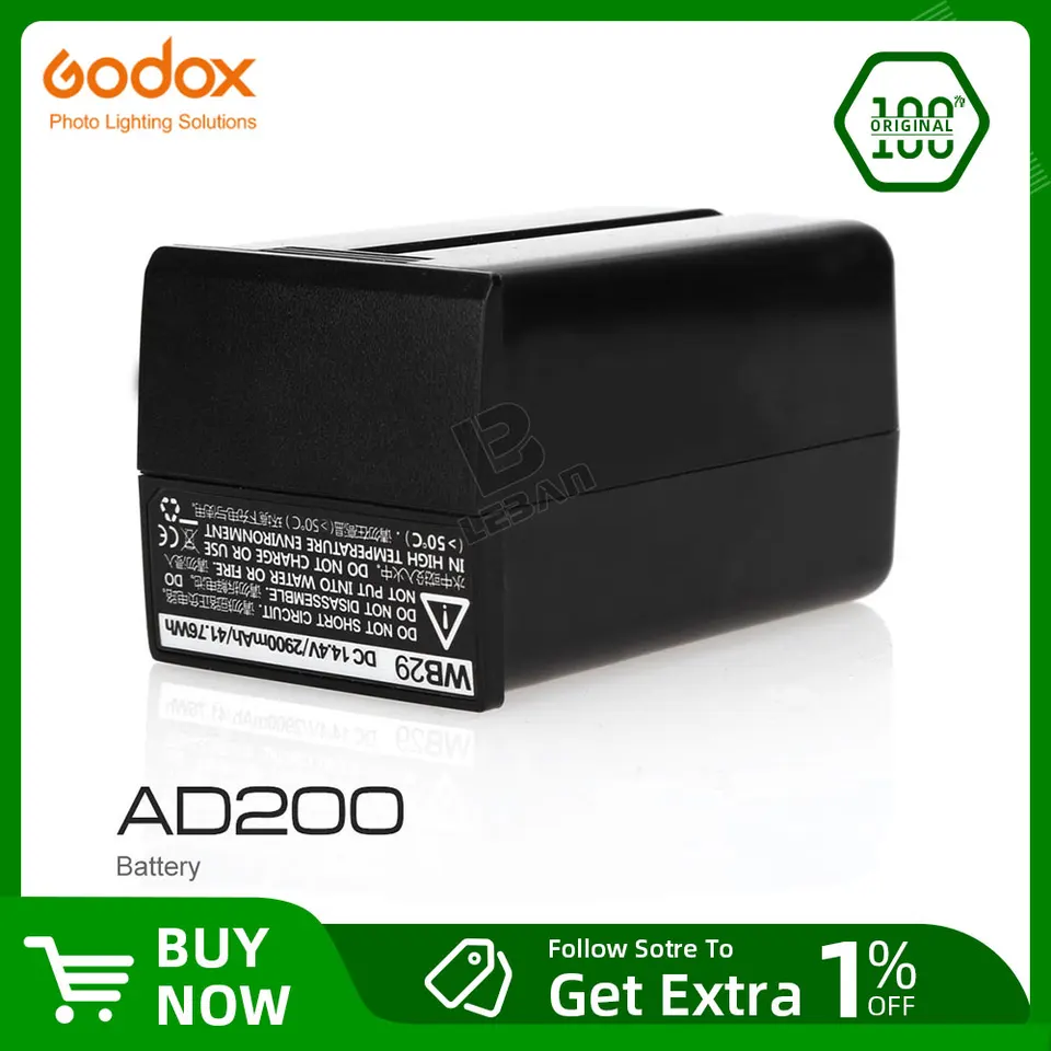 Godox WB29 WB29B & WB300P Lithium Battery & C29 Battery Charger For Ad200 Ad200pro Ad300pro I.70447407 - View #13