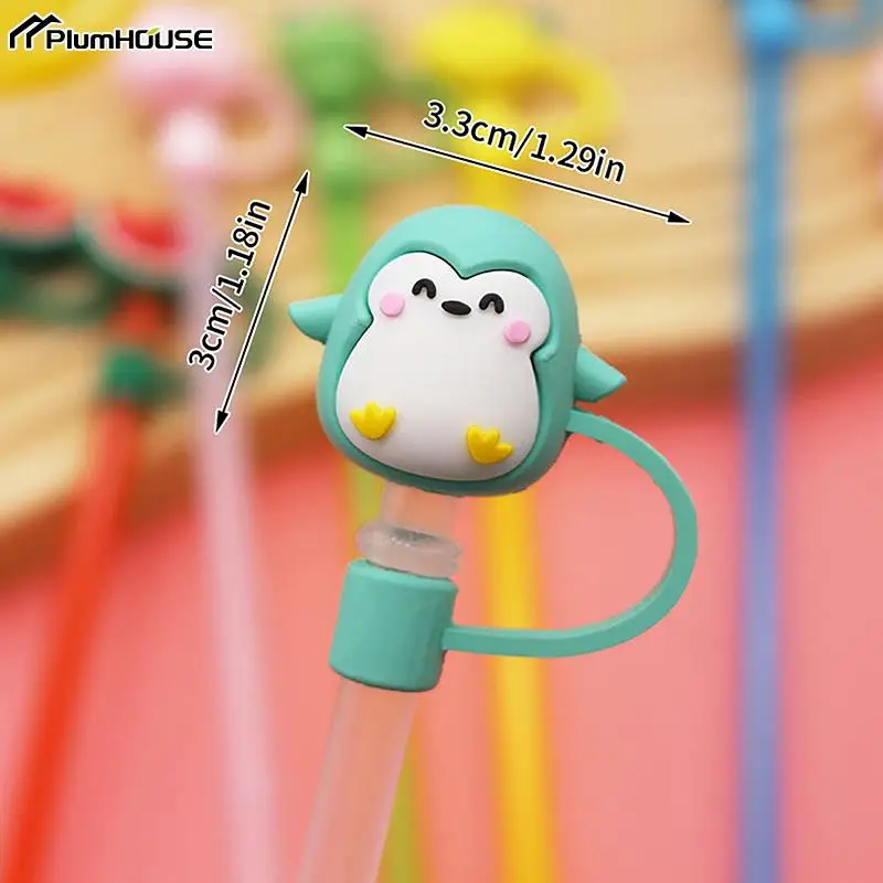 Silicone Sealing Straw Plug Reusable Drinking Dust Cap Cartoon Plugs Tips Cover Suit Kitchen Cup DIY Accessories