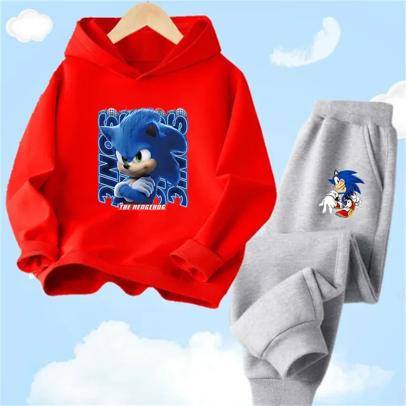 thumbnail image 1 of Ropa de bebé, ropa de abrigo para niño de 2 a 12 años, conjunto de sudadera con capucha, sudadera Sonic 2024 de primavera para niños, ropa para niña, madre e hijo, 1 of 5
