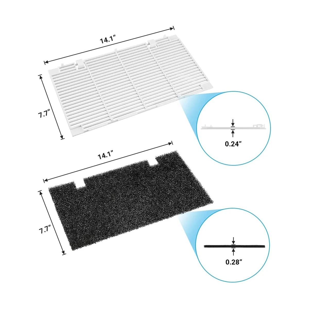 A/C Conditioner Grille Duo-Pakket Geleide Luchtfilterdeksel Voor Dometic 3104928.019, Rv Camper Vervangende Onderdelen