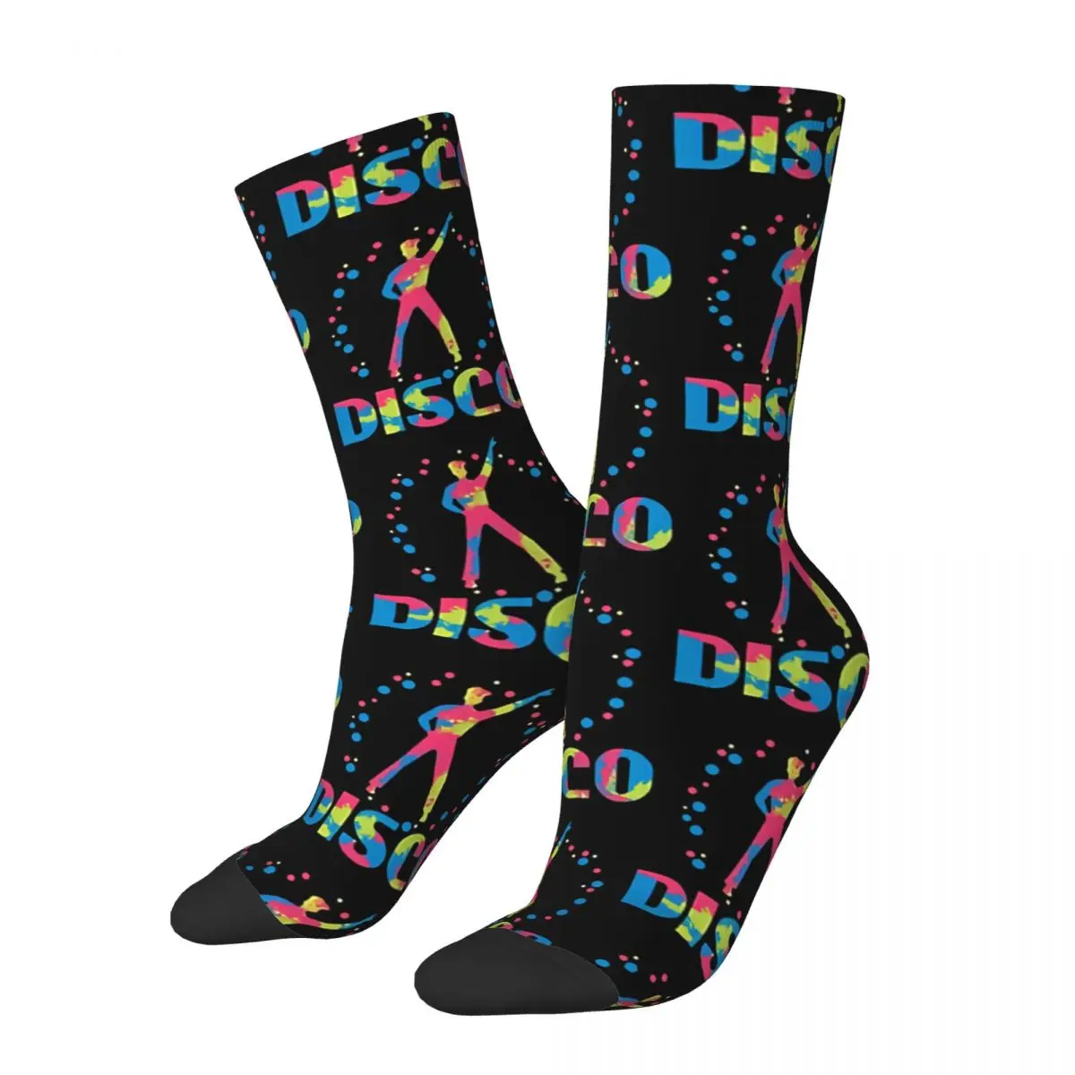 

Funny Men's Socks Neon 70s Disco Dance Party Retro Harajuku Disco Party Hip Hop Casual Pattern Crew Crazy Sock Gift Printed