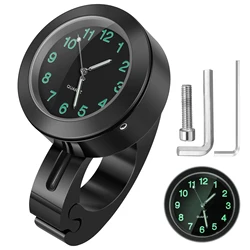 Aluminum Alloy Waterproof Motorcycle Handlebar Clock with Luminous Dial (Black)