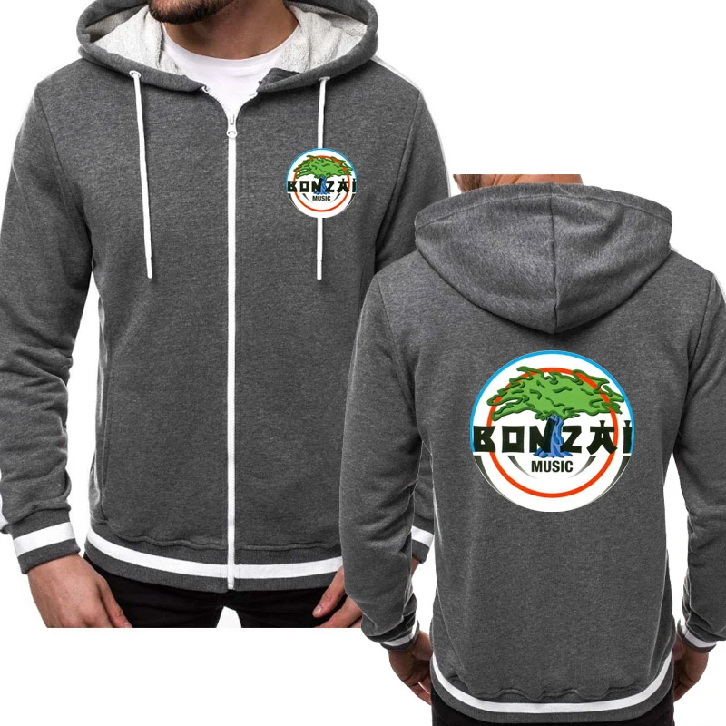 Men's Jacket Outwear Bonzai Records Music Print Sweatshirt Casual HipHop Hooded Jacket High Quality Spring Autumn Tops Outwear 5