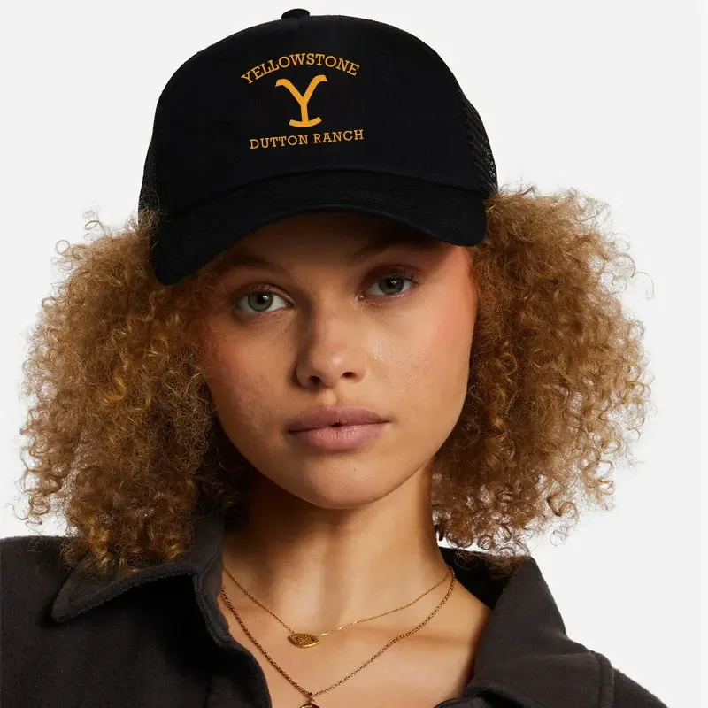 Classic Yellowstone Dutton Ranch Foam Trucker Cap Men Women Adjustable Mesh Dad Hat Adult Daily Sun Sports Visor Caps
