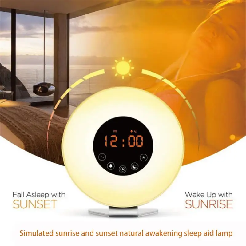 

Sunrise Night Light Nature Sound Alarm Alarm Clock Natural Awakening The New Colorful Atmosphere Bell Fm Radio Gentle Led