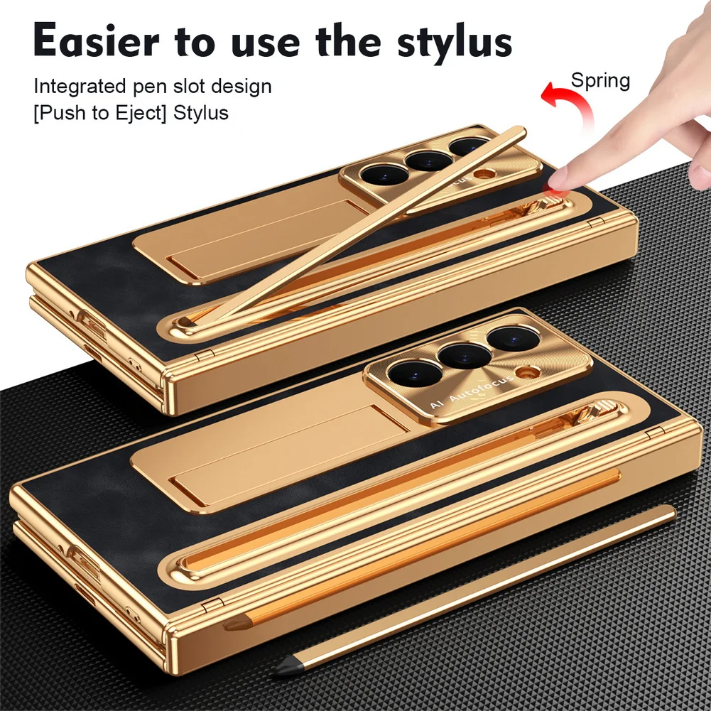 Tempered Glass Case For Samsung Galaxy Z Fold With Stylus Holder_voghion.com