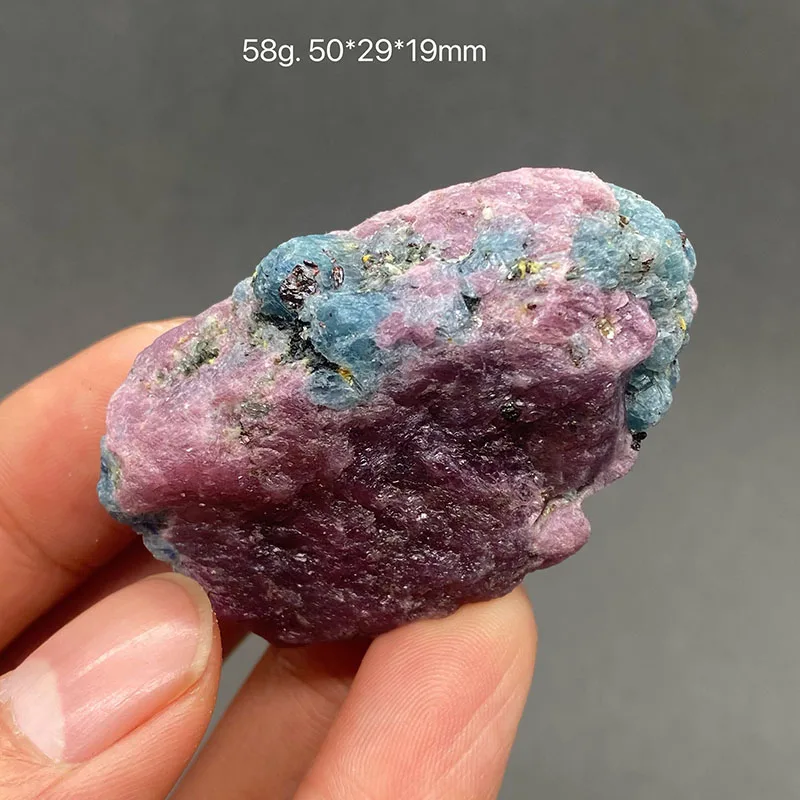 100% Rare Natural Ruby and  Aquamarine  Mineral Specimens Stones and Crystals Healing Crystal from Myanmar