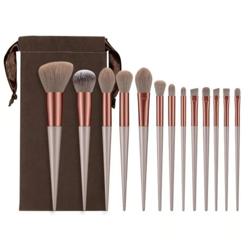 13-Pc Professional Makeup Brush Kit – Soft Synthetic Hair for Face & Eyes Travel Makeup Brush Set for Foundation