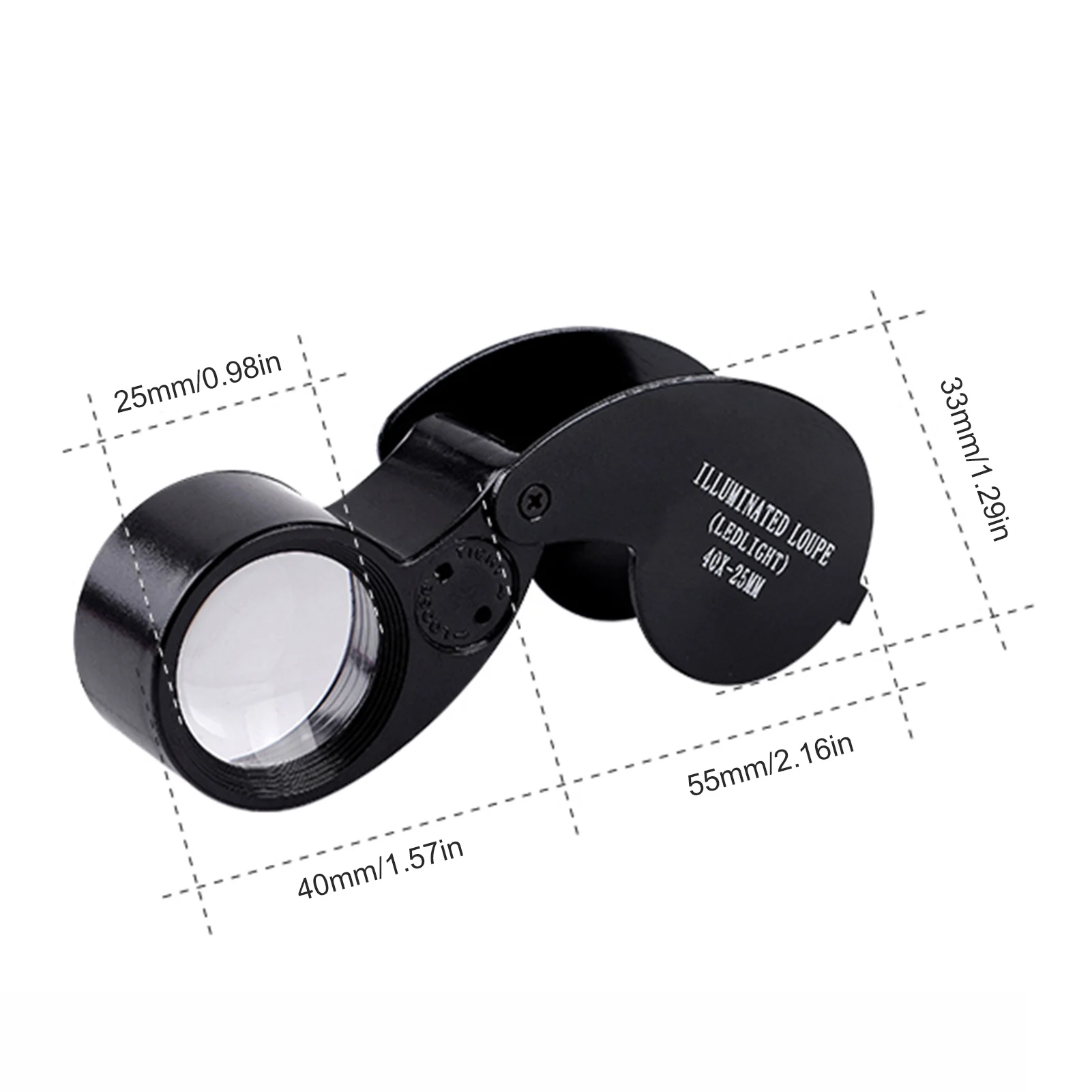 AC Infinity Jewelers Loupe, Pocket Magnifying Glass with LED Light & Dual Lenses