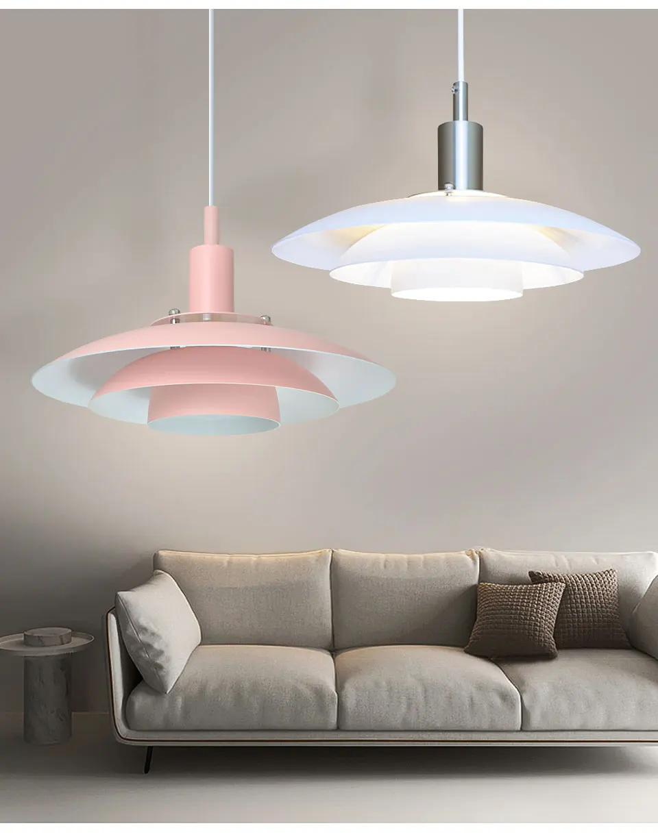 Modern Pendant Light Colorful Lampshade Restaurant Home Hanging Lamps for Dining Room Ceiling Lamp Bedside Study Indoor Decorate pendant chandelier