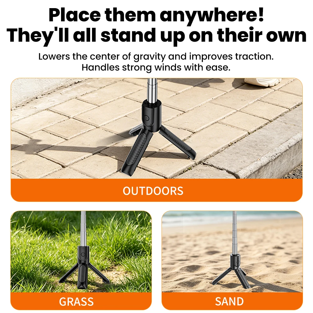 Versatile Selfie Stick with Light & Portable 360° Tripod