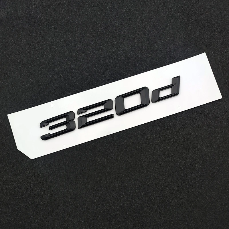 3D Abs Nero Opaco Logo 320D Emblema Targhetta Auto Tronco Lettere Adesivo Per Bmw 320D E46 E90 F30 F31 G20 Accessori