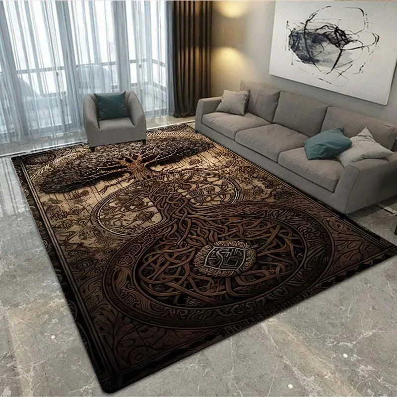 

3D Moon Phase Tree of Life Carpet Home Carpet Bohemian Decorative Mat Suitable for Bedroom Living Room Home Dormitory Game Mat