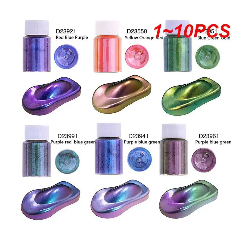 110PCSCarChameleonCoatingPigmentsPaintPowderMirrorDiscolored