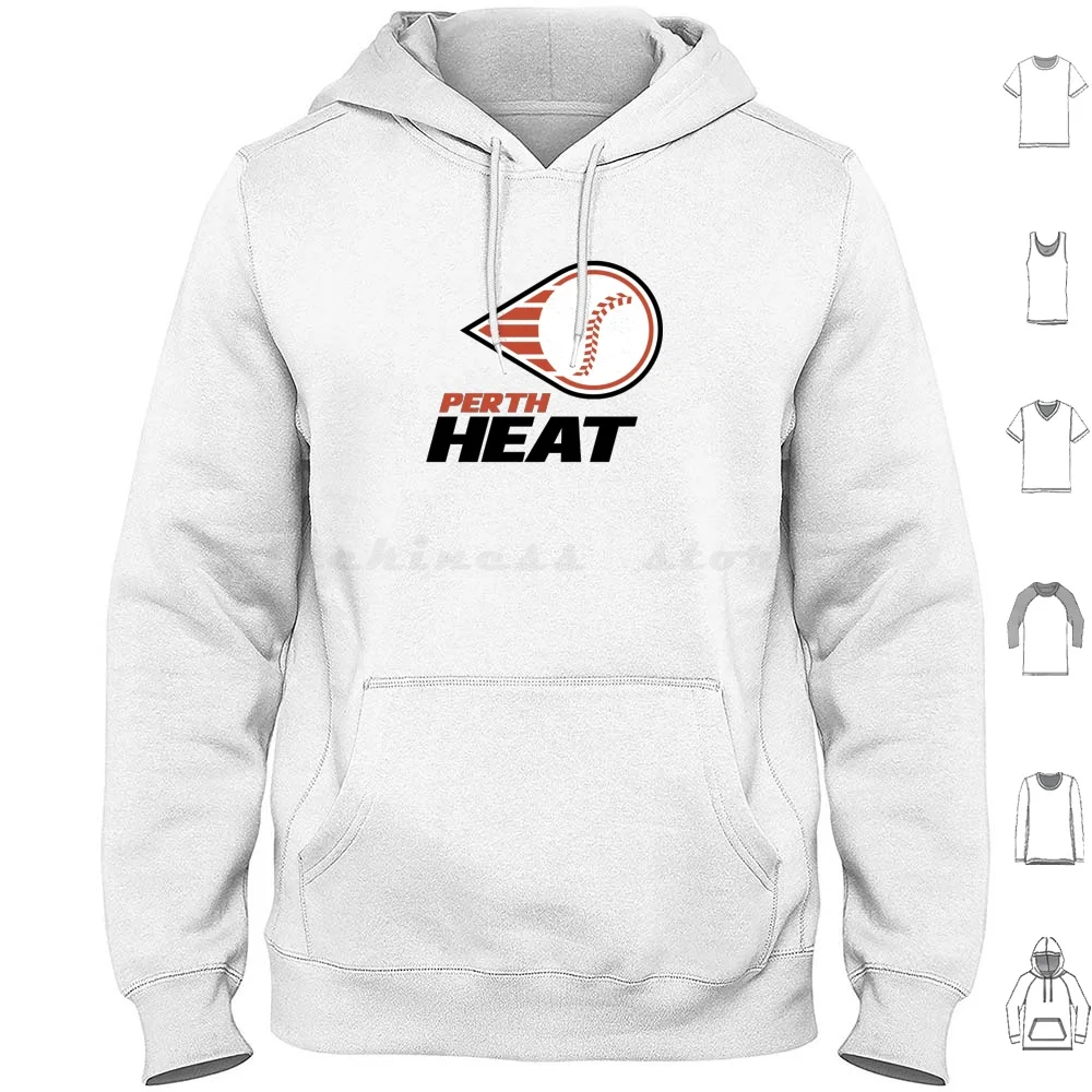 Perth Heat Felpa Con Cappuccio Cotone Manica Lunga Baseball Adelaide Giants Footy Afl Melbourne Byrd Collingwood Essendon