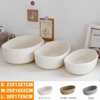 면 끈 수납함 Nordic Cotton Rope Woven Storage Baskets Organize Boxs Desktop Sundries Organize Basket Sundries Key Cosmetics Storage 1