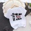 Cow Number Birthday Shirt 1-10 Birthday T-Shirt Wild Tee Girls Party T Shirt Cows Print Clothes Kids Gifts Fashion Tops Tshirt 2