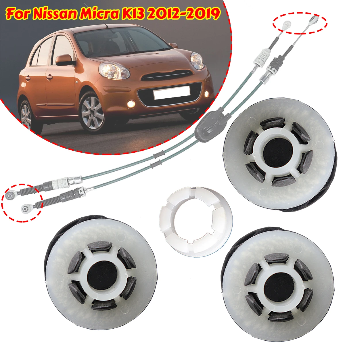 Manual Gear Shift Selector Lever Linkage Cable Shifter Connect Bushing Rod Bush for Nissan Micra K13 March Versa Latio 2012-