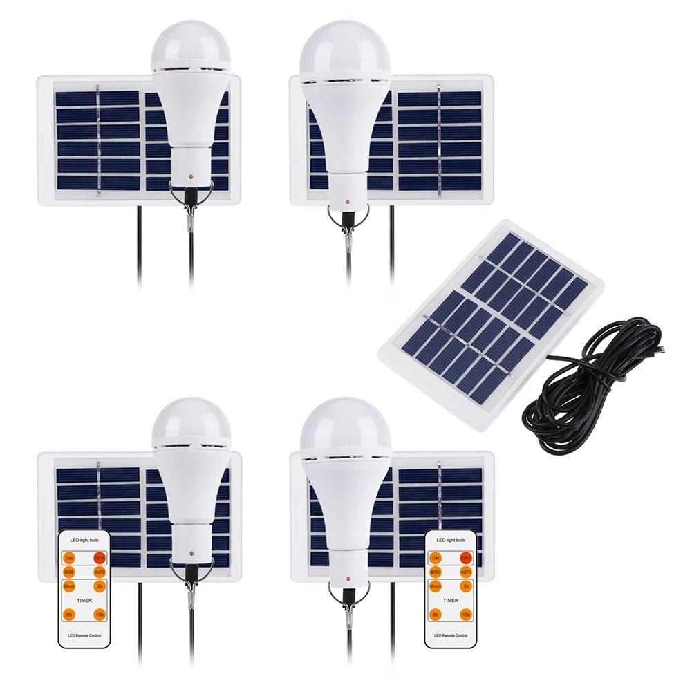 Portable Solar Powered LED Bulb 5Modes 20COB LED Energy Saving Light For Outdoor Camping Hiking Fishing Tent Emergency Lighting