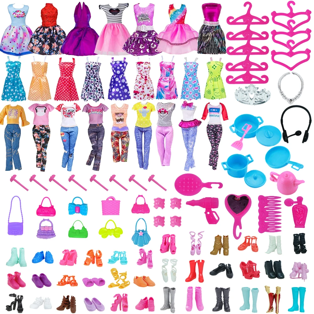 63 unids/set Barbies para muñecas, zapatos, muebles, accesorios de cocina, bolsos, se adapta muñecas y muñecas BJD 11,8 juguete para niñas|Muñecas| AliExpress