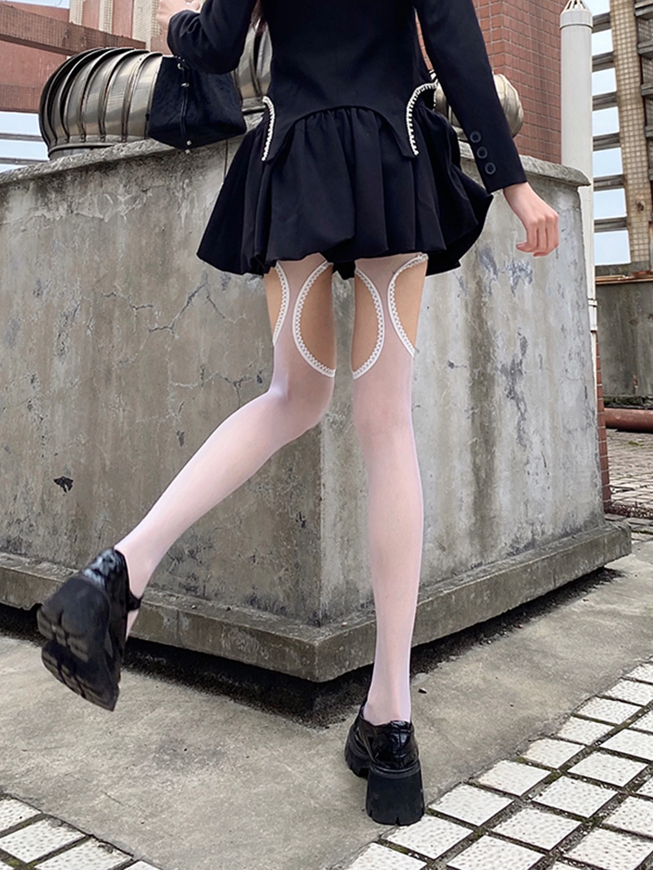 

See Through Hollow Hole Cosplay Romantic Girls Silk Stockings Stovepipe Chic Pantyhose Korean Size Plus Modern Skin Color