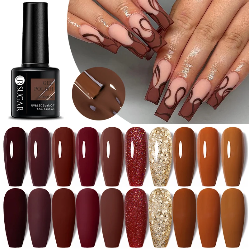 Amazon.com : TUTUYU Chocolate Brown Gel Nail Polish, 15ml UV/LED Soak Off  Fall Winter Dark Color Black Coffee Gel Polish kit for Manicure Salon or  DIY Nail Art Starter - GP0051 :