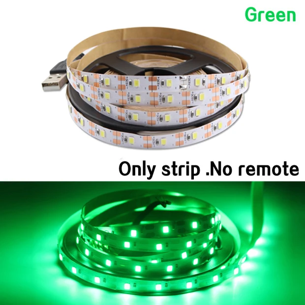 DC 5V Led Strip USB Light TV PC Backlight 2835 Warm White Cable Tape Diode USB 5 V Volt Led Strip Light Lamp For Room Home Decor Green