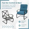 Outdoor Bistro Set 3-Piece Spring Metal Lounge Cushioned Chairs and Bistro Table Set Wrought Iron Cafe Furniture Seat, 4