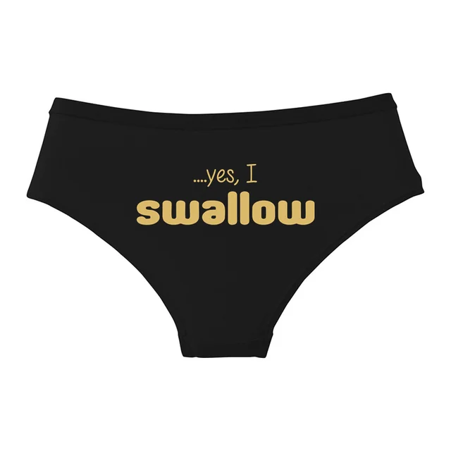 YES I SWALLOW Letters Print Underwear Cute Girl Briefs Female Soft Cotton Panties Sexy Lingeries For Women Ladies Underpants 9