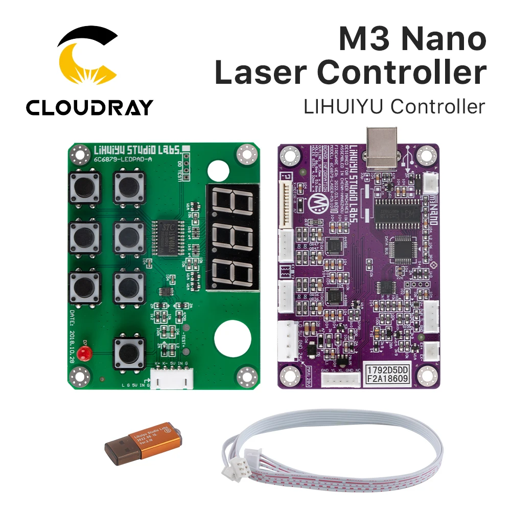 Cloudray Lihuiyu M3 Nano Laser Controller Scheda Principale Madre + Pannello Di Controllo + Dongle B System Engraver Cutter Fai Da Te 3020 3040 K40
