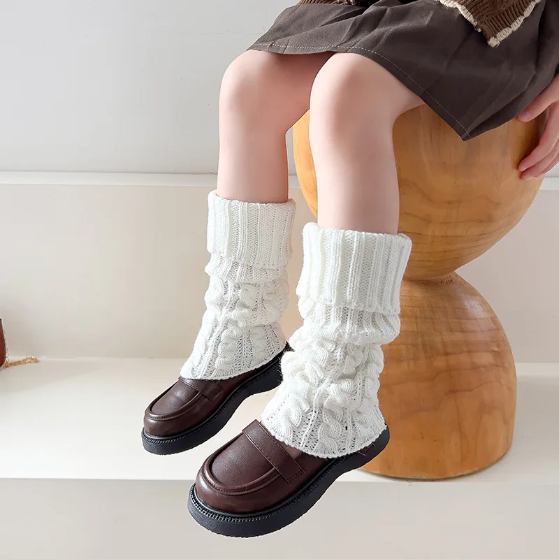 Girls Leg Cover children leg warmers children knee high socks knee protector Boot Socks Winter Warm Cold-proof Soft Comfort Kids Knitted Knee Sleeves Children's Protective Equipment