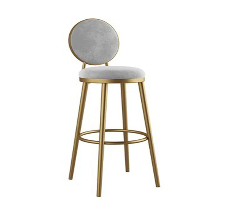 

Nordic Household Light Luxury Modern Minimalist Ins Bar Counter Chair Front Desk Cash Register Backrest Chair High Stool