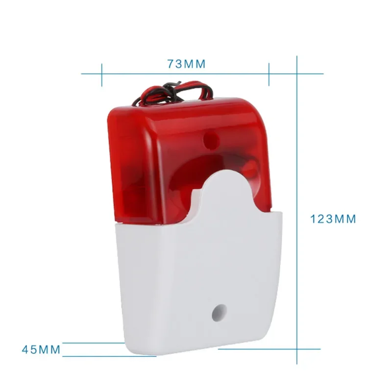 LED Strobe Light 110dB Flash Wired Siren 12V Burglar Alarm System Mini Indicator Light Sound Alarm