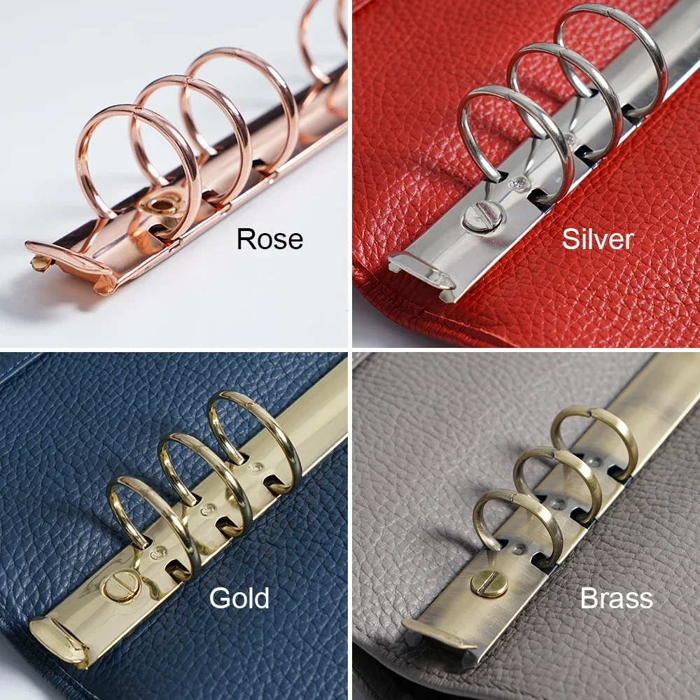 Moterm Personal/ PW Size Metal Spiral Rings Binder Clip With 2 Pairs of Screw For Diary Notebook Planner Binder Clip File Folder 3