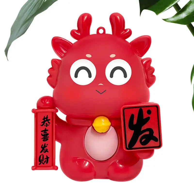 

Chinese New Year Dragon Keychain 2024 Dragon Pendants Statue Keyring Zodiac Dragon Key Ring With Sound And Light Feng Shui