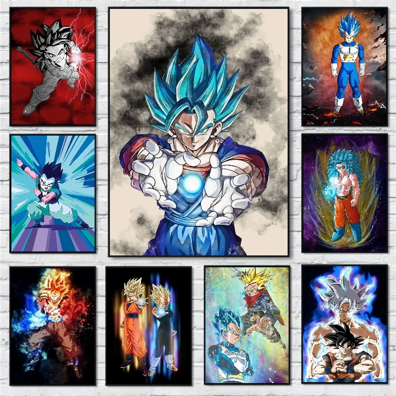

Piece Dragon Ball Super Hot-blooded Anime Canvas Poster Goku Pictures Children Room Cartoon Wall Painting Gift Room Decor