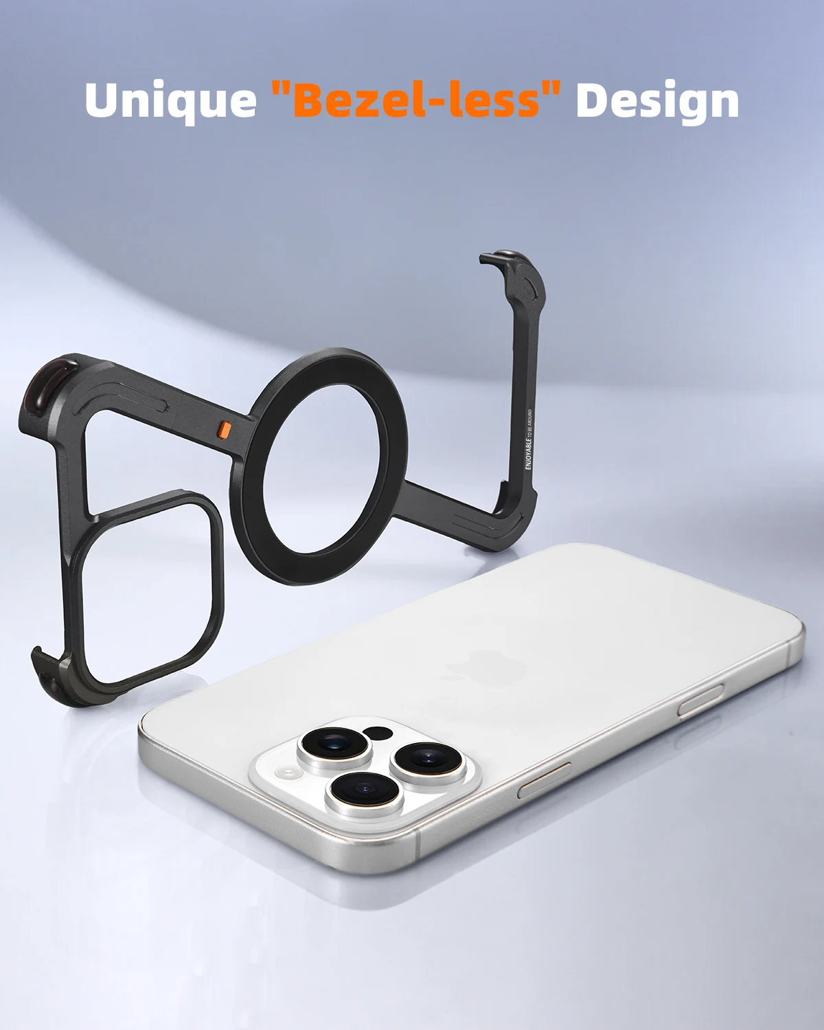 Eary Aluminum Alloy Z-Shape Phone Case for iPhone 16 Pro Max Metal Frameless Magnetic Bumper Minimalist Slim Protective Cover