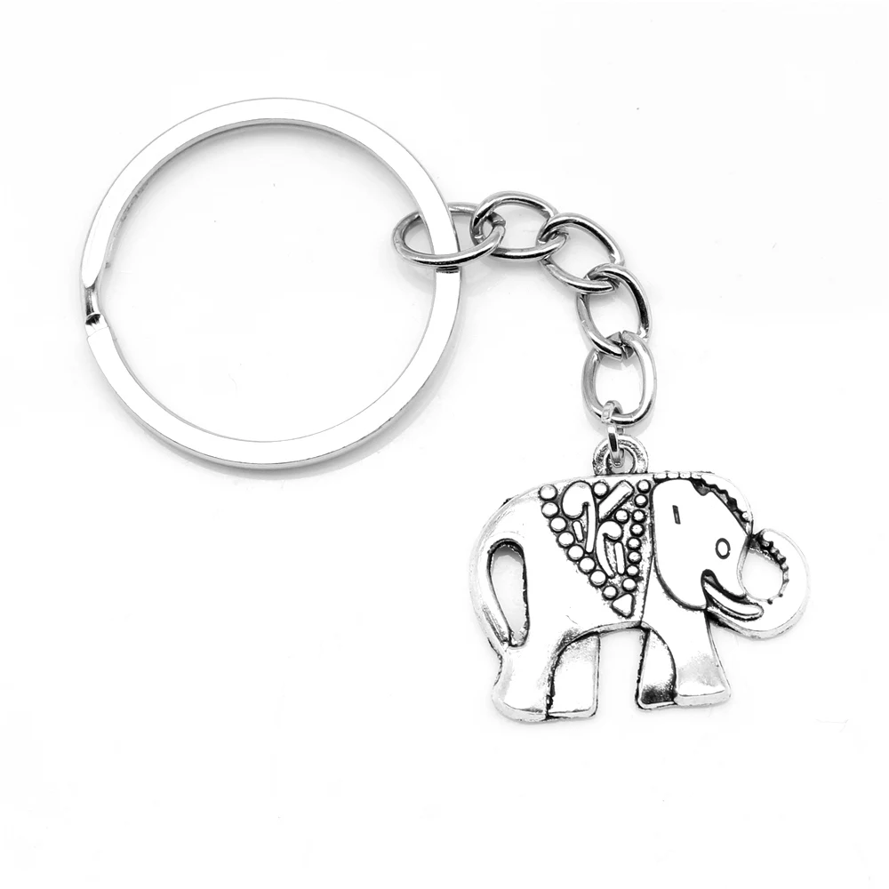 

1 Piece Elephants Diy Keyring Vintage Jewelry 22x25mm